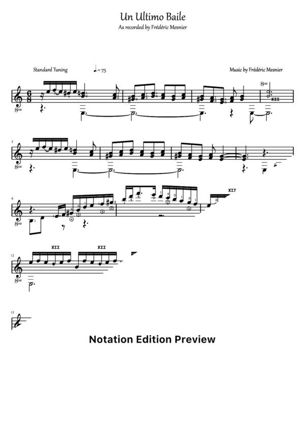 Un Ultimo Baile Score