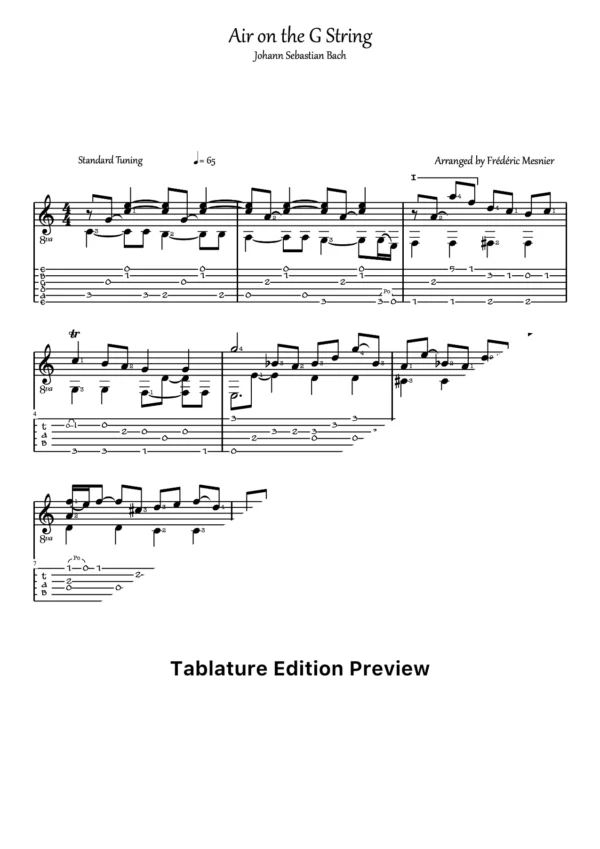 Air On The G String Tab
