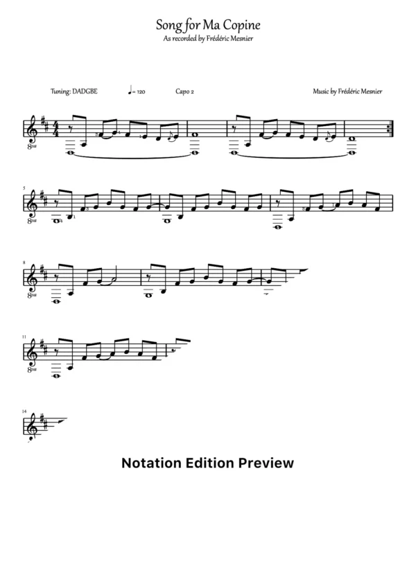 Song For Ma Copine Score