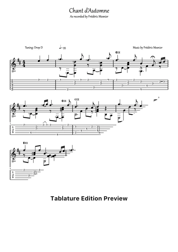 Chant D Automne Tab