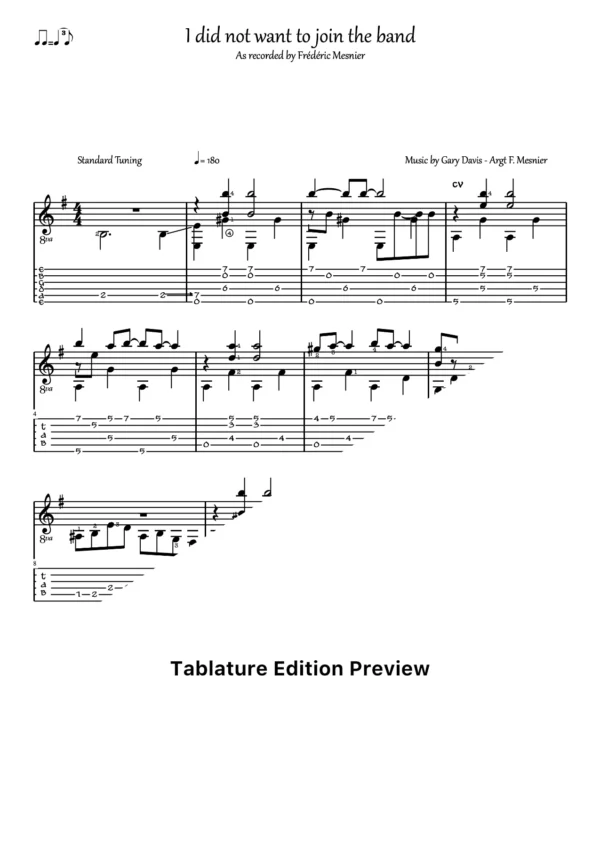 I Did Not Want To Join The Band Tab