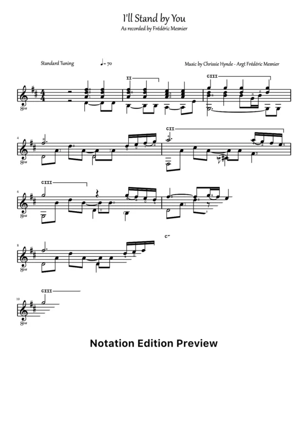 I Will Stand By You Score