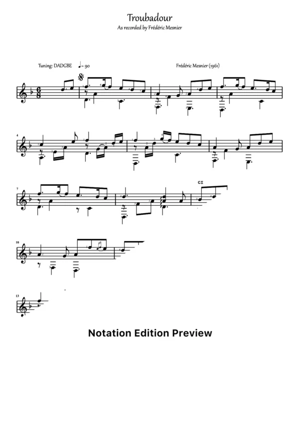 Troubadour Score