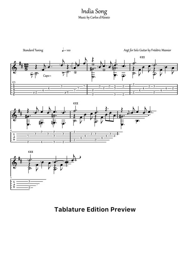India Song Tab