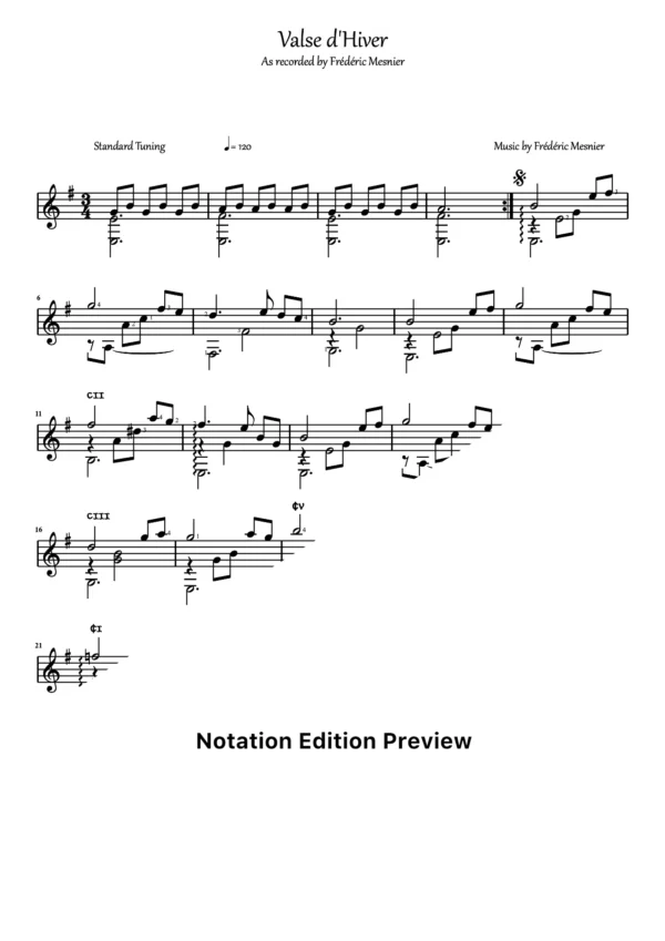 Valse D Hiver Score